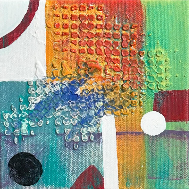 Courage 2 (6x6, acrylic mixed media on canvas)