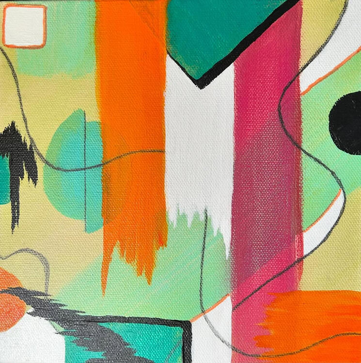Therapy (8x8, acrylic mixed media on canvas)