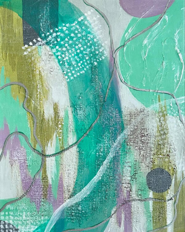 New Crossroads (14x11, acrylic mixed media on canvas)