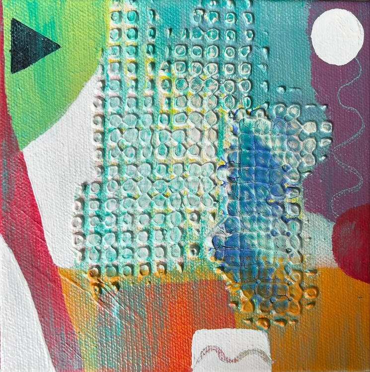 Courage 1 (6x6, acrylic mixed media on canvas)